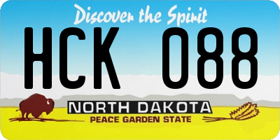 ND license plate HCK088