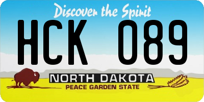 ND license plate HCK089