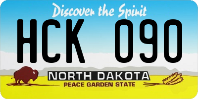 ND license plate HCK090