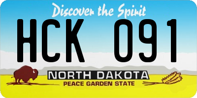 ND license plate HCK091