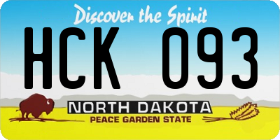 ND license plate HCK093