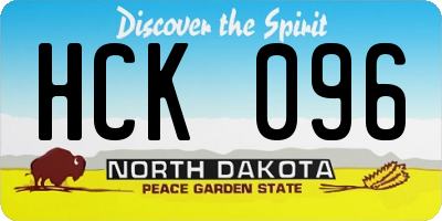 ND license plate HCK096