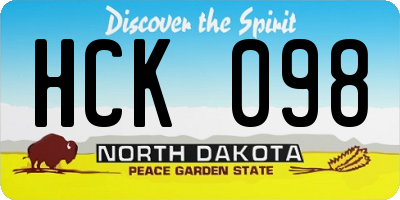 ND license plate HCK098