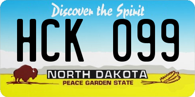 ND license plate HCK099