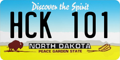 ND license plate HCK101