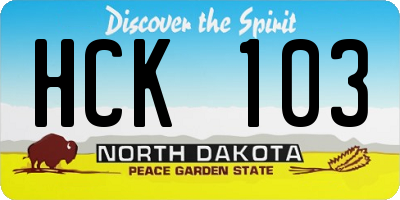 ND license plate HCK103