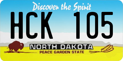 ND license plate HCK105