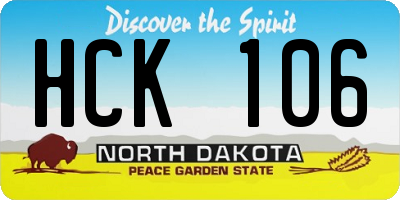 ND license plate HCK106