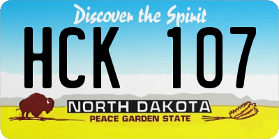 ND license plate HCK107