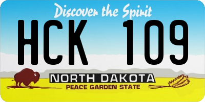 ND license plate HCK109