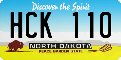 ND license plate HCK110