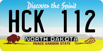 ND license plate HCK112