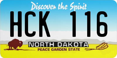 ND license plate HCK116