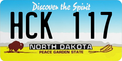 ND license plate HCK117