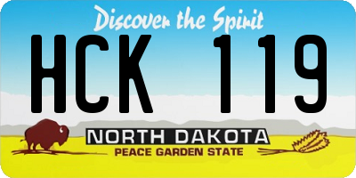 ND license plate HCK119