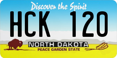 ND license plate HCK120