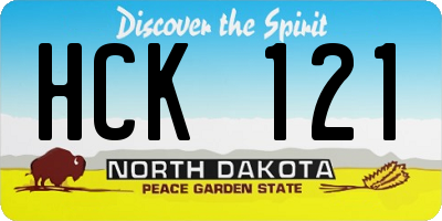ND license plate HCK121
