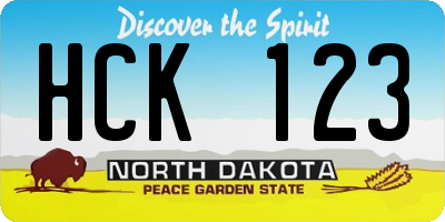 ND license plate HCK123