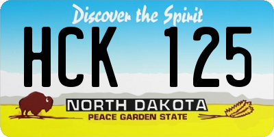 ND license plate HCK125
