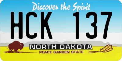 ND license plate HCK137