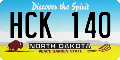 ND license plate HCK140