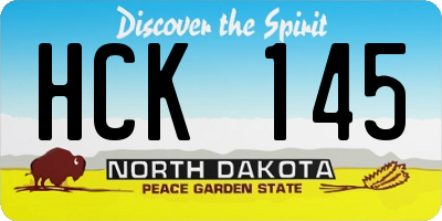 ND license plate HCK145