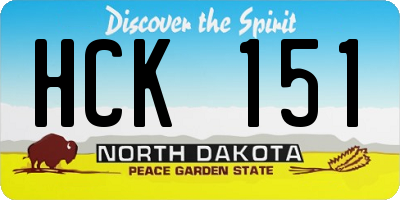ND license plate HCK151