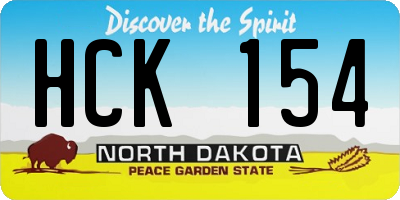 ND license plate HCK154