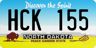 ND license plate HCK155