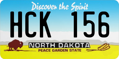 ND license plate HCK156
