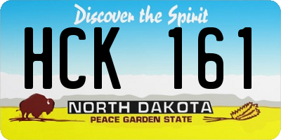ND license plate HCK161