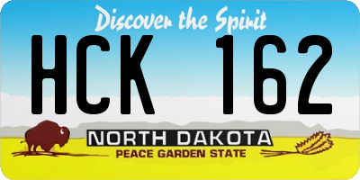 ND license plate HCK162