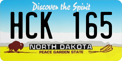 ND license plate HCK165