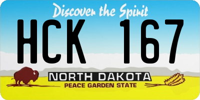 ND license plate HCK167