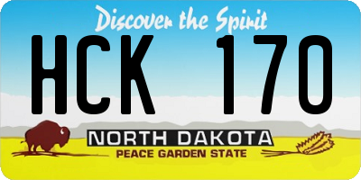 ND license plate HCK170