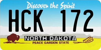 ND license plate HCK172