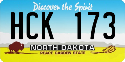 ND license plate HCK173