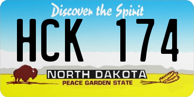 ND license plate HCK174
