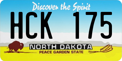 ND license plate HCK175