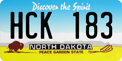 ND license plate HCK183