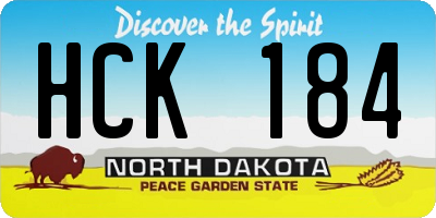 ND license plate HCK184