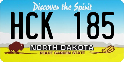 ND license plate HCK185