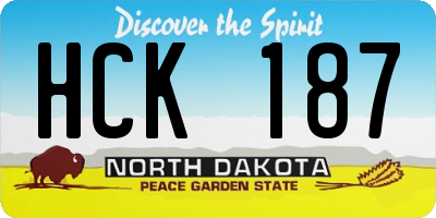 ND license plate HCK187