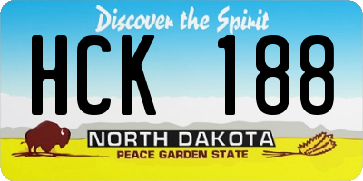 ND license plate HCK188