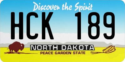 ND license plate HCK189