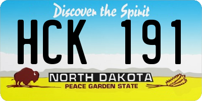ND license plate HCK191