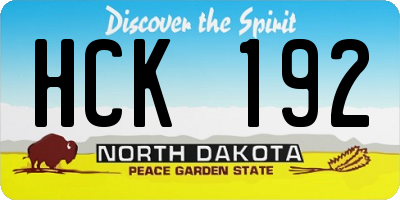 ND license plate HCK192