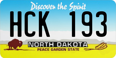 ND license plate HCK193