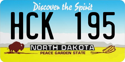 ND license plate HCK195