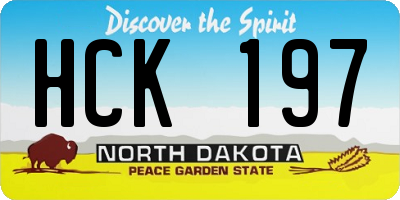 ND license plate HCK197